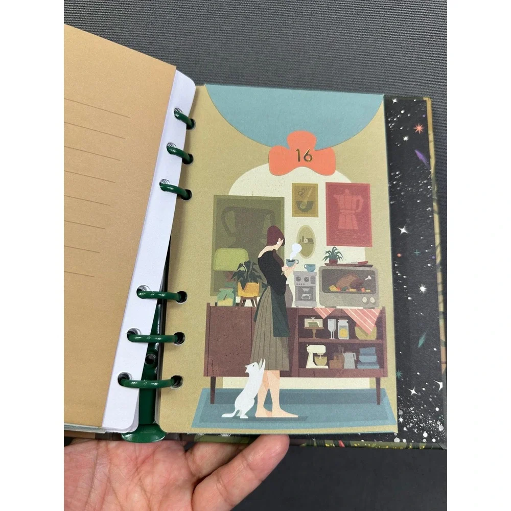 STICKII Pop Advent Calendar Mossery Stationery Journal Ring Bound Whimsical Art